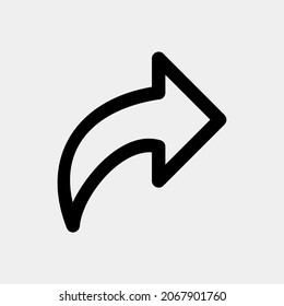 Rehacer ilustración vectorial de icono de flecha en estilo de línea, usar para presentación de aplicación móvil del sitio web