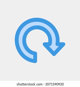 Redo arrow icon vector illustration in blue style, use for website mobile app presentation