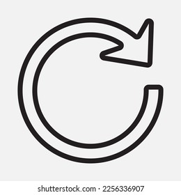 Redo arrow icon vector illustration in line style, use for website mobile app presentation