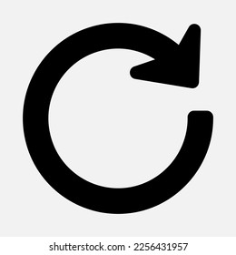 Redo arrow icon vector illustration in solid style, use for website mobile app presentation
