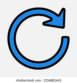 Wiederholen Sie die Pfeilsymbol-Vektorgrafik im Volllinienstil, verwenden Sie für Website-Mobile-App-Präsentation