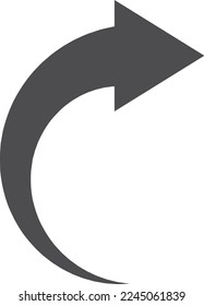 Redo arrow symbol. Curved black next icon
