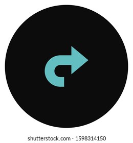 Redo arrow vector icon on white background. Flat vector redo arrow icon symbol sign from modern user interface collection for. Mobile concept and web apps