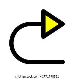 redo button yellow filled outlined icon