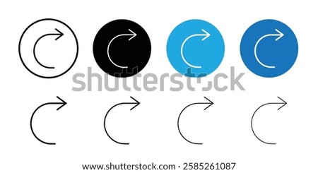 Redo icon Black line art vector logo set