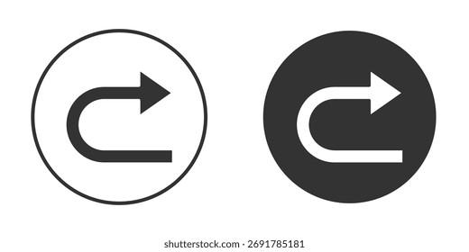 Icono de Rehacer. cartel plano lleno para el concepto móvil. Gráficos de Vector
