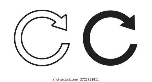 Icono de Rehacer icono plano simple. Versión Liner - Vector de stock.