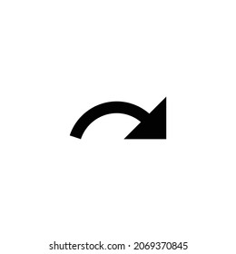 icono de rehacer. Diseño de estilo plano aislado en un fondo blanco. Ilustración del vector