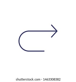 Redo Icon. Forward or Refresh Illustration As A Simple Vector Sign & Trendy Symbol for Design, Websites, Presentation or Mobile Application.