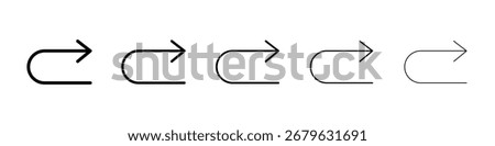 Redo icon logo in stroke lines collection