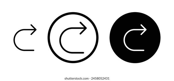 Redo Icon. Refresh, Restart or Reload Vector Icon, Recover or Reset Vector Icon, Revision Vector Icon Suitable for Apps and Websites UI Designs.