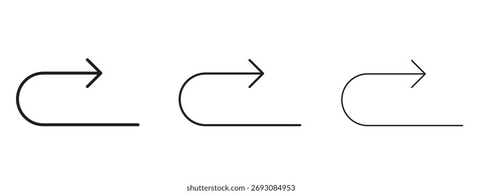 Símbolo do ícone Refazer. Sinal de estilo linear para conceito móvel
