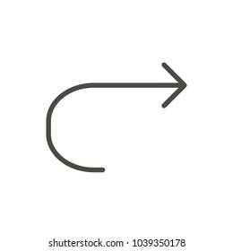 Redo icon vector. Line repeat symbol. Trendy flat outline ui sign design. Thin linear graphic pictogram for web site, mobile application. Logo illustration. Eps10.