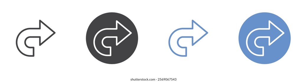 Redo icon vector symbol outline sign