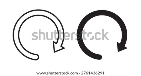 Redo icon for web, design. Linear illustrations, editable strokes