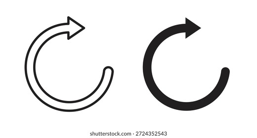 Iconos de Rehacer de color negro en varios estilos