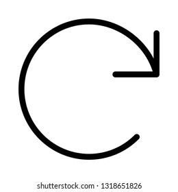 redo loop clockwise round arrow isolated on white background