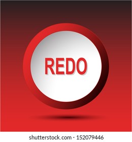 Redo. Plastic button. Vector illustration.