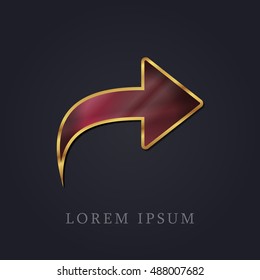 Redo Red Ruby with Golden Frame Precious Jewellery Icon / Logo Design