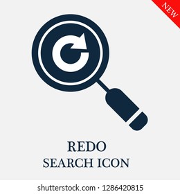 Redo search icon. Editable Redo search icon for web or mobile.