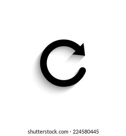 redo symbol - black vector icon with shadow