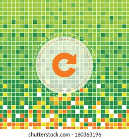redo symbol on green background