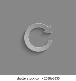 redo symbol with shadow on a grey background
