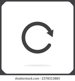 redo symbol with shadow on a grey background