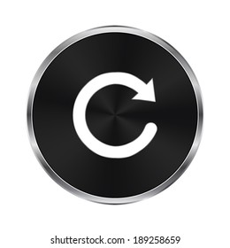 redo symbol - vector brushed metal button