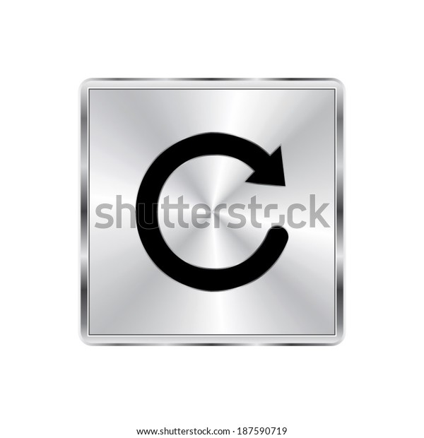 Redo Symbol Vector Brushed Metal Button Stock Vector (Royalty Free ...