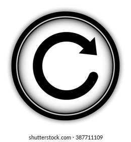 redo symbol - vector icon; round  button with shadow