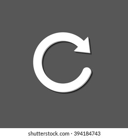 redo symbol - white vector   icon with shadow