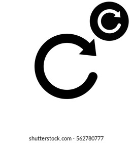 redo symbol  - white vector icon