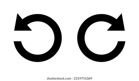 Redo and undo icon vector. Circular Arrow sign symbol