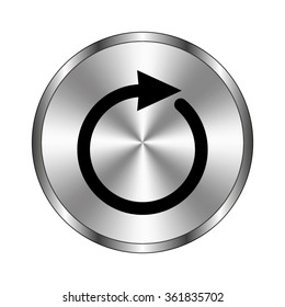 redo - vector icon;  metal button