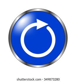 redo - vector icon on the blue button