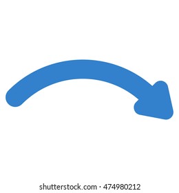 Redo vector icon. Style is contour flat icon symbol, cobalt color, white background.