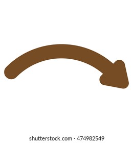 Redo vector icon. Style is contour flat icon symbol, brown color, white background.
