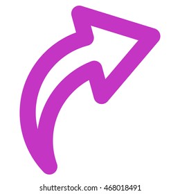 Redo vector icon. Style is linear flat icon symbol, violet color, white background.