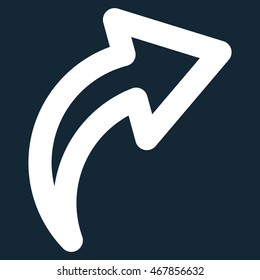 Redo vector icon. Style is outline flat icon symbol, white color, dark blue background.