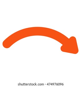 Redo vector icon. Style is outline flat icon symbol, orange color, white background.