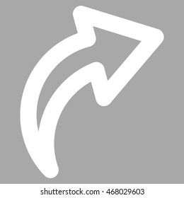 Redo vector icon. Style is stroke flat icon symbol, white color, silver background.