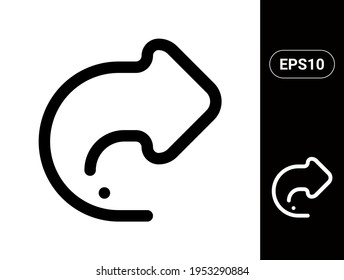 Icono de línea elegante de Redo Vector para UI y UX
