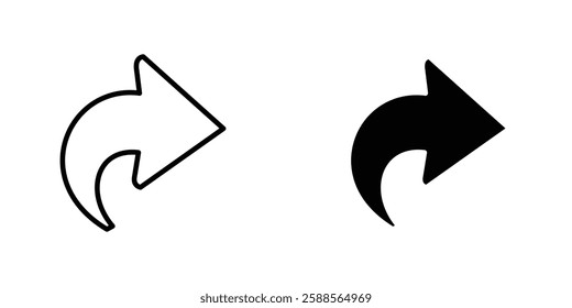 Redo vectors icons set in filled and strokes on white background