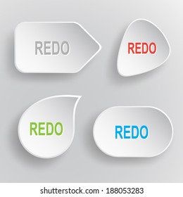Rehacer. Botones vectoriales planos blancos sobre fondo gris.