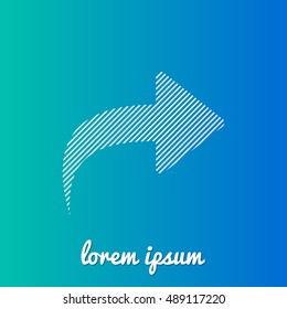 Redo White stroke fill with blue & green gradient background Icon / Logo Design