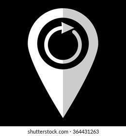 redo - white vector icon;  map pointer