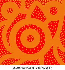 Red-Orange Abstract Design Pattern. Can be used for fabric, cushion, carpet, curtain, wallpaper, gift wrap, background, phone case,  photoframe, card, cover, tiles, laminates, bags, table cloth etc.