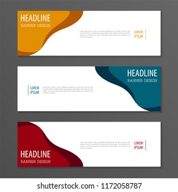 Red,Orange and Blue color banner design.Horizontal advertising banner.