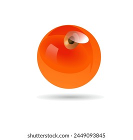 Red-orange salmon egg on white background. Vector realistic illustration